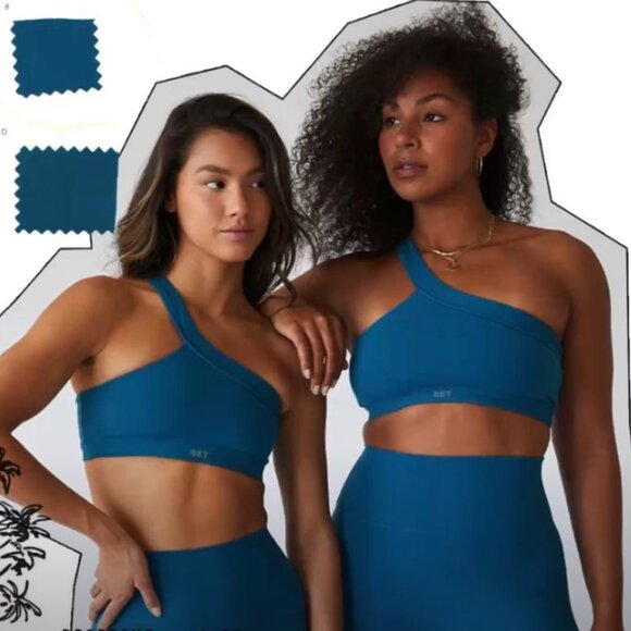 SET Active Sportbody™ One-Shoulder Sports Cross Bra - Scuba - Size Small - Picture 1 of 7